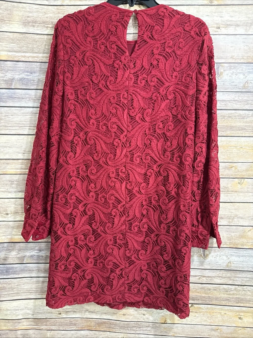 NWT Max Mara studio Esordio Lace Dress Floral Lace Overlay Red Rust Size 2